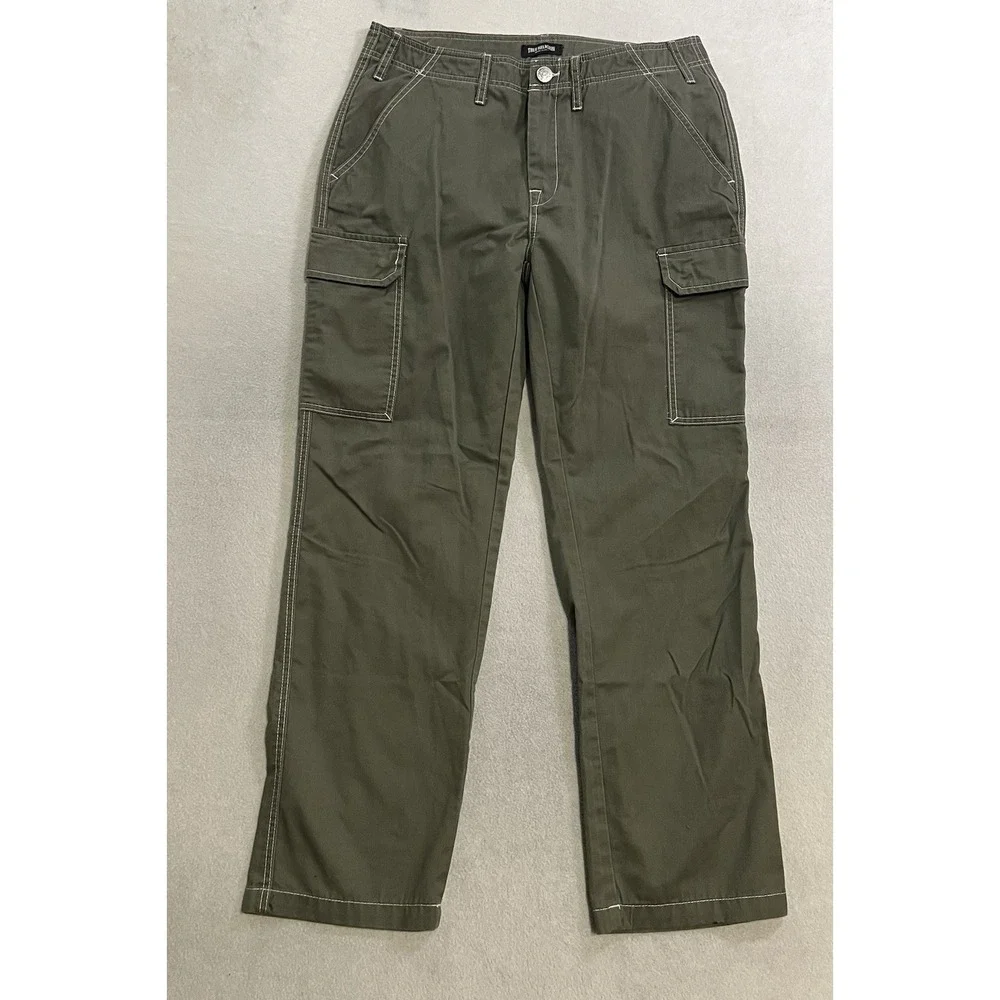 True Religion Cargo Pants Men's Size 32x31 Green Cargo Pockets Relaxed